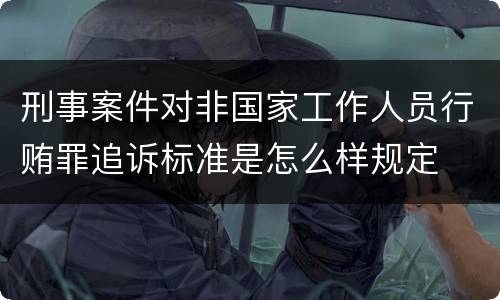 刑事案件对非国家工作人员行贿罪追诉标准是怎么样规定