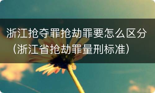 浙江抢夺罪抢劫罪要怎么区分（浙江省抢劫罪量刑标准）