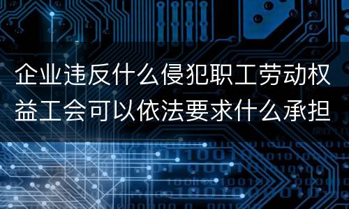 企业违反什么侵犯职工劳动权益工会可以依法要求什么承担责任