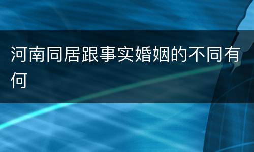 河南同居跟事实婚姻的不同有何