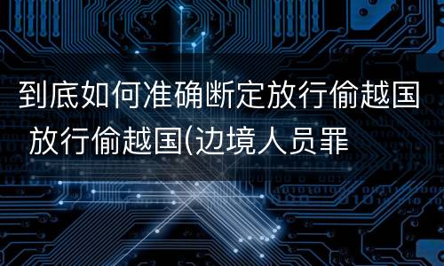 到底如何准确断定放行偷越国 放行偷越国(边境人员罪