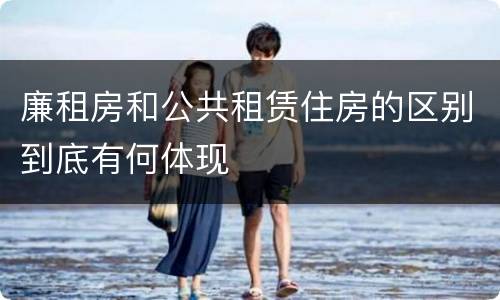 廉租房和公共租赁住房的区别到底有何体现