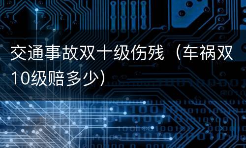 交通事故双十级伤残（车祸双10级赔多少）