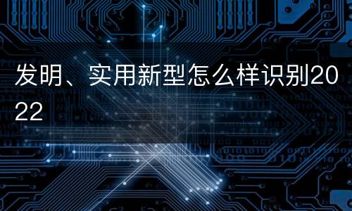 发明、实用新型怎么样识别2022