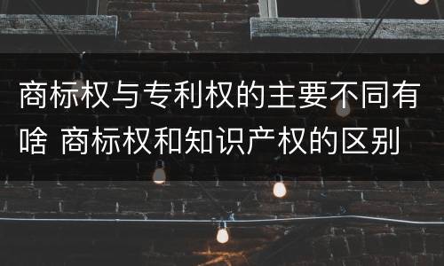 商标权与专利权的主要不同有啥 商标权和知识产权的区别