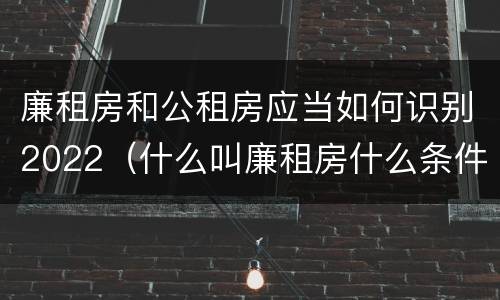 廉租房和公租房应当如何识别2022（什么叫廉租房什么条件什么叫公租房）