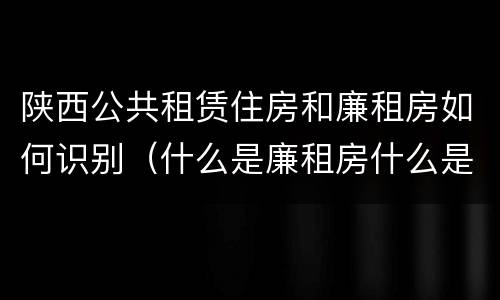 陕西公共租赁住房和廉租房如何识别（什么是廉租房什么是公租房）