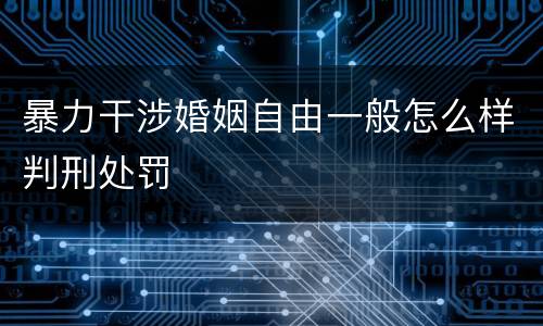 暴力干涉婚姻自由一般怎么样判刑处罚