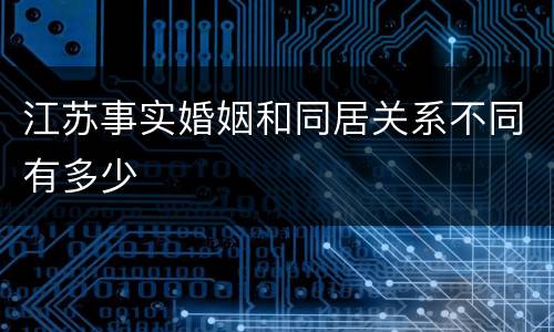 江苏事实婚姻和同居关系不同有多少