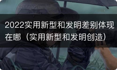 2022实用新型和发明差别体现在哪（实用新型和发明创造）