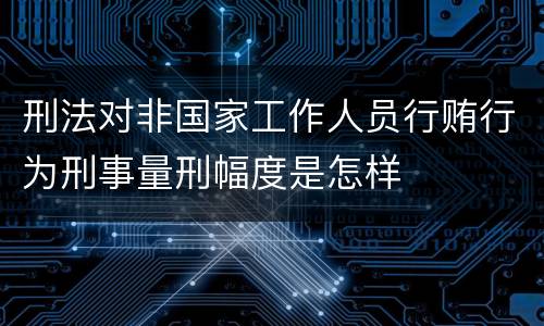 刑法对非国家工作人员行贿行为刑事量刑幅度是怎样