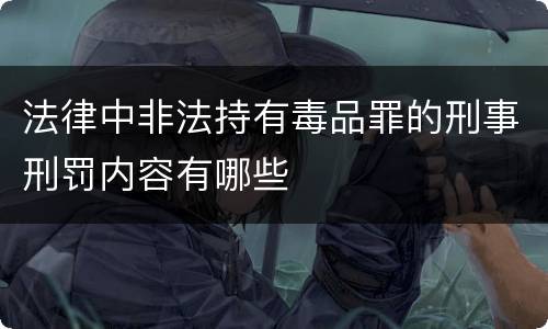 法律中非法持有毒品罪的刑事刑罚内容有哪些