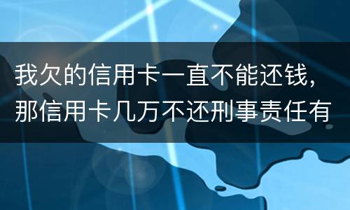 我欠的信用卡一直不能还钱，那信用卡几万不还刑事责任有吗