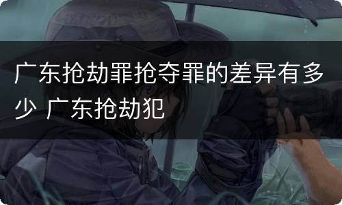 广东抢劫罪抢夺罪的差异有多少 广东抢劫犯