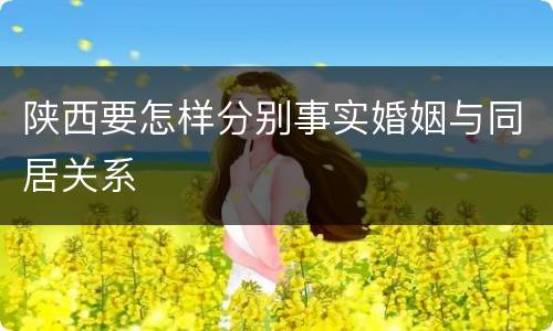 陕西要怎样分别事实婚姻与同居关系