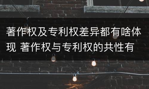 著作权及专利权差异都有啥体现 著作权与专利权的共性有