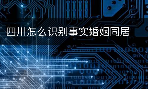 四川怎么识别事实婚姻同居