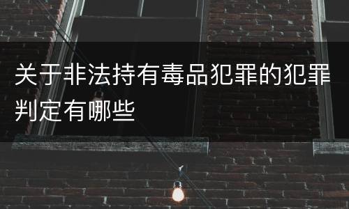 关于非法持有毒品犯罪的犯罪判定有哪些