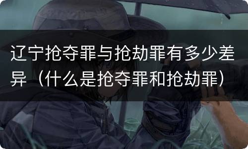 辽宁抢夺罪与抢劫罪有多少差异（什么是抢夺罪和抢劫罪）