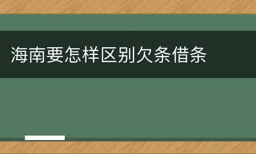 海南要怎样区别欠条借条