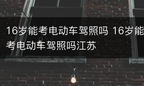 16岁能考电动车驾照吗 16岁能考电动车驾照吗江苏
