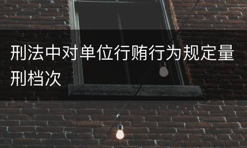 刑法中对单位行贿行为规定量刑档次
