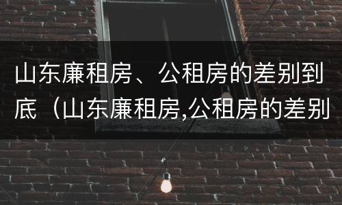 山东廉租房、公租房的差别到底（山东廉租房,公租房的差别到底多大）