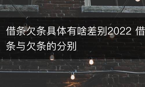 借条欠条具体有啥差别2022 借条与欠条的分别