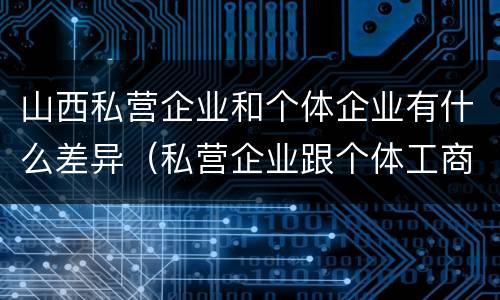 山西私营企业和个体企业有什么差异（私营企业跟个体工商户的区别）