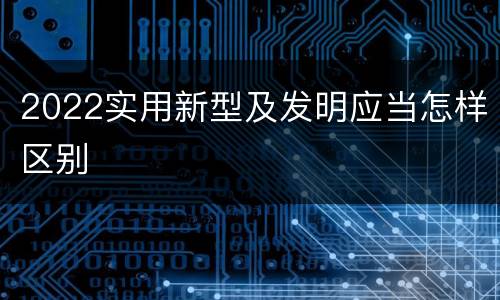 2022实用新型及发明应当怎样区别
