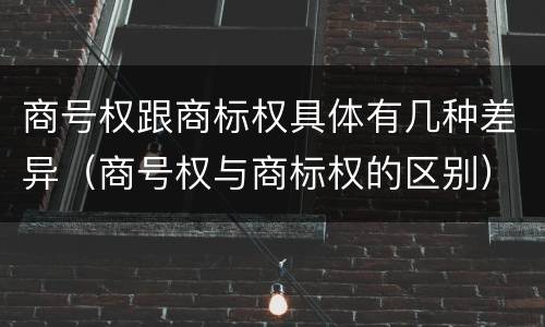 商号权跟商标权具体有几种差异（商号权与商标权的区别）