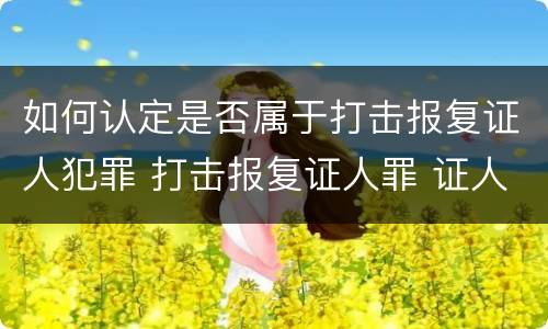 如何认定是否属于打击报复证人犯罪 打击报复证人罪 证人的范围