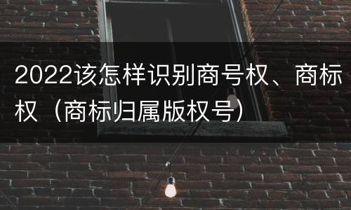 2022该怎样识别商号权、商标权（商标归属版权号）