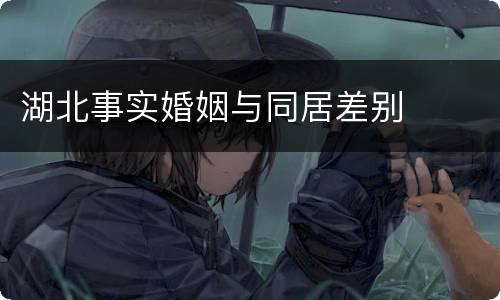 湖北事实婚姻与同居差别