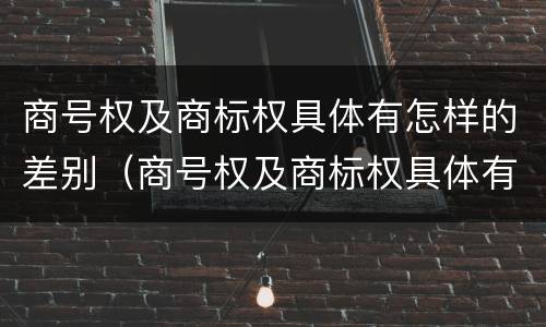 商号权及商标权具体有怎样的差别（商号权及商标权具体有怎样的差别）