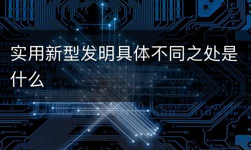 实用新型发明具体不同之处是什么