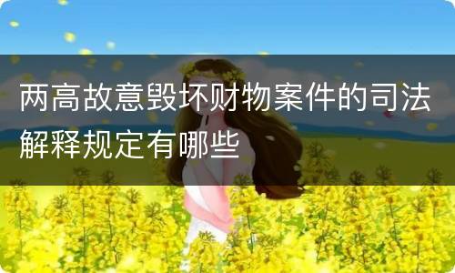两高故意毁坏财物案件的司法解释规定有哪些