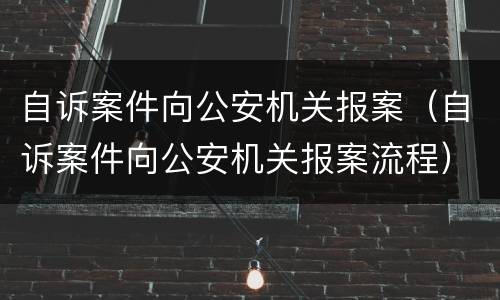 自诉案件向公安机关报案（自诉案件向公安机关报案流程）