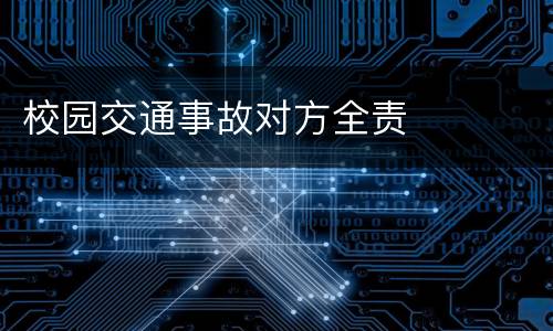 校园交通事故对方全责