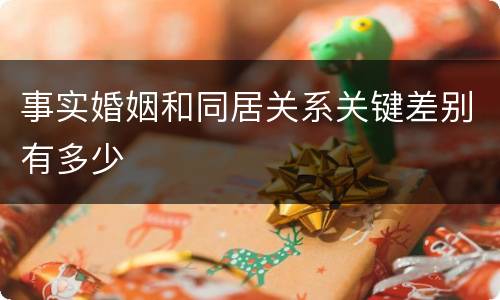事实婚姻和同居关系关键差别有多少