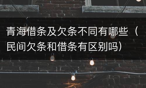 青海借条及欠条不同有哪些（民间欠条和借条有区别吗）