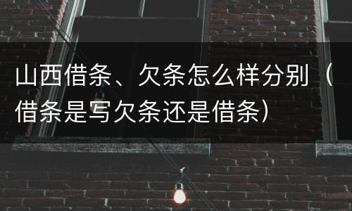 山西借条、欠条怎么样分别（借条是写欠条还是借条）