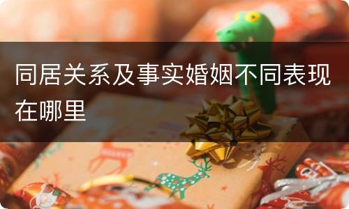 同居关系及事实婚姻不同表现在哪里