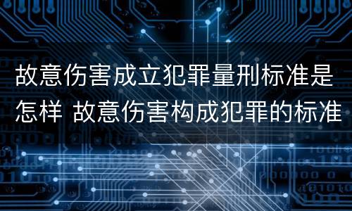 故意伤害成立犯罪量刑标准是怎样 故意伤害构成犯罪的标准