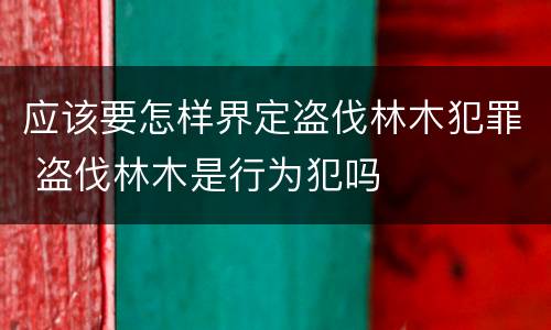 应该要怎样界定盗伐林木犯罪 盗伐林木是行为犯吗