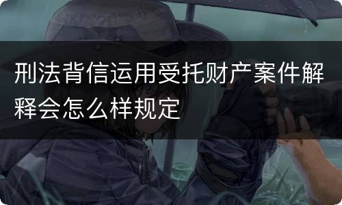 刑法背信运用受托财产案件解释会怎么样规定