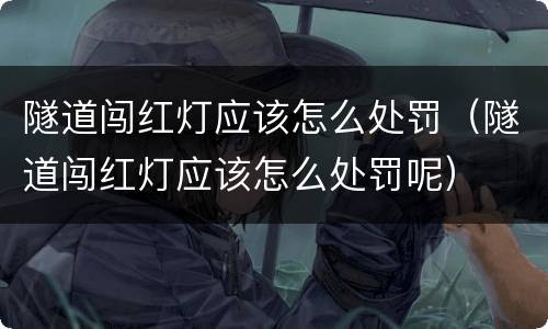 隧道闯红灯应该怎么处罚（隧道闯红灯应该怎么处罚呢）