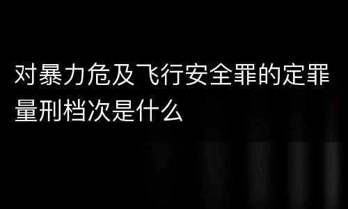 对暴力危及飞行安全罪的定罪量刑档次是什么