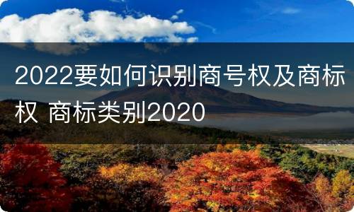 2022要如何识别商号权及商标权 商标类别2020