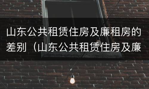 山东公共租赁住房及廉租房的差别（山东公共租赁住房及廉租房的差别在哪）
